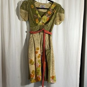 Silk Floral Baraschi Wrap Dress, XS